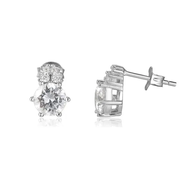 Kolczyki srebrne WHITE CRYSTAL ZIRCON