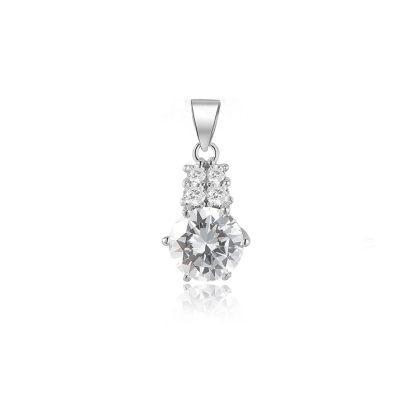 Zawieszka srebrna WHITE CRYSTAL ZIRCON